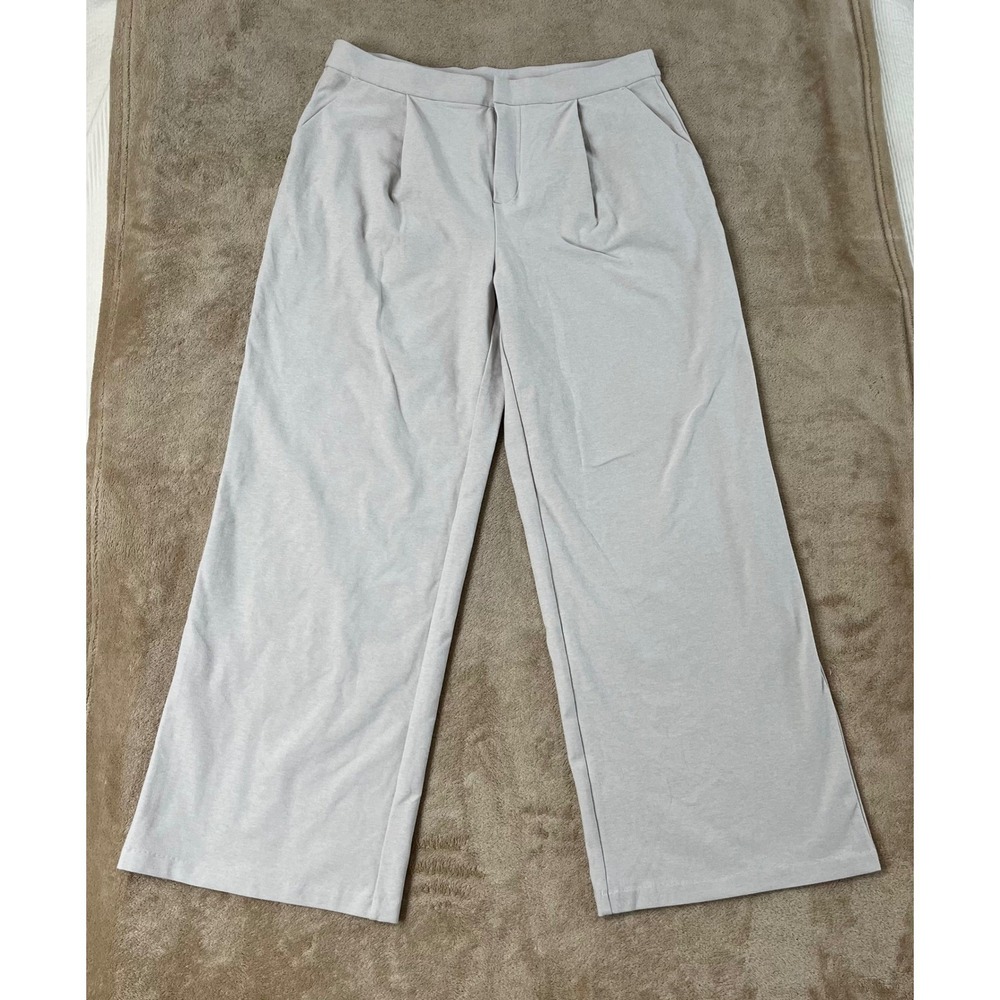 Vuori Elevation Trouser Wide Leg Pants Women's XL Light Heather Beige VW4089 EUC